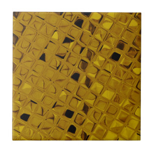 Azulejo Diamante femenino metálico brillante del oro