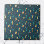 Azulejo Diamantes atómicos de mediados de siglo Starburst<br><div class="desc">Recorra el tiempo con este patrón inspirado en la era de mediados de siglo. Cuenta con una serie de diamantes y un estallido con una hermosa gama de colores. Perfecto para los amantes de la era atómica y el estilo retro.</div>