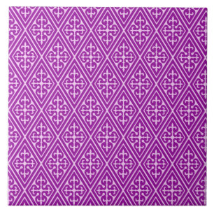 Azulejo Diamantes damasco medievales, púrpura amatista