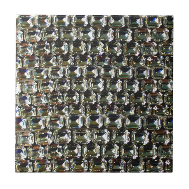 Azulejo Diamantes, elegante patrón de piedras preciosas (Frente)