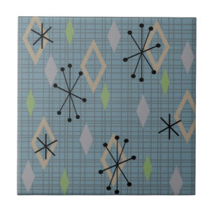 Azulejo Diamantes modernos de mediados de siglo pizarra gr