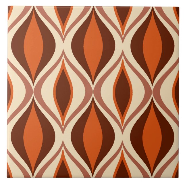 Azulejo Diamantes modernos de mediados del siglo, marrón,  (Frente)