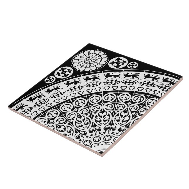 Azulejo Diamond Orientation Black and White Intricate (Lado)