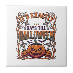 Azulejo Días Exactos Hasta Halloween Jack Lantern Murciéla
