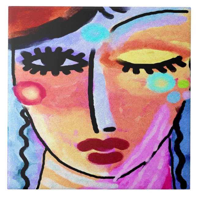 Azulejo Días más breves antes de la pintura digital abstra (Frente)