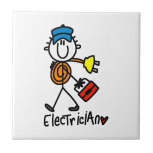 Azulejo Dibujante electricista de palitos