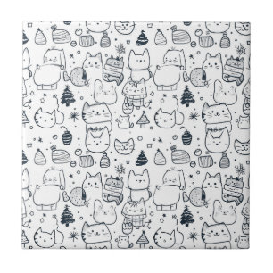 Azulejo Dibujo adorable de Navidad de invierno (1)