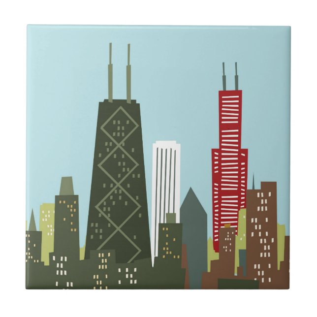 Azulejo Dibujo animado Chicago (Frente)