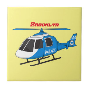 Azulejo Dibujo animado de helicóptero de la policía lindo