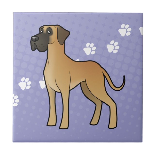 Azulejo Dibujo animado great dane (natural) (Frente)