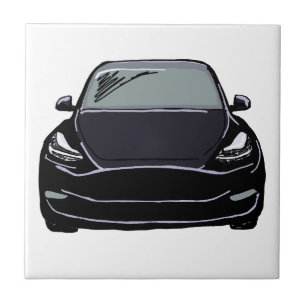 Azulejo Dibujo de auto SUV para vehículo eléctrico negro
