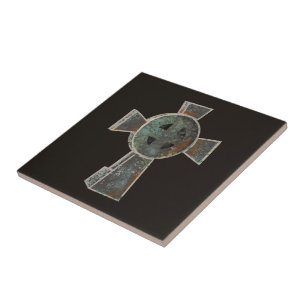 Azulejo Dibujo de Cruz de Lápida de Cementerio de Hallowee
