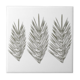 Azulejo Dibujo de hojas de paleta blanca negra
