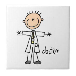 Azulejo Dibujo de médico en palitos