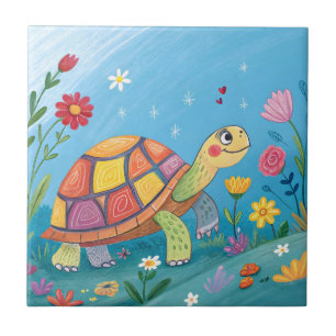 Azulejo Dibujo de tortuga bebé