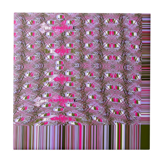 Azulejo Dibujo del patrón abstracto de denso e intrincado (Frente)