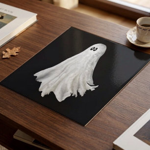 Azulejo Dibujo Divertido Fantasma de Halloween Pasado