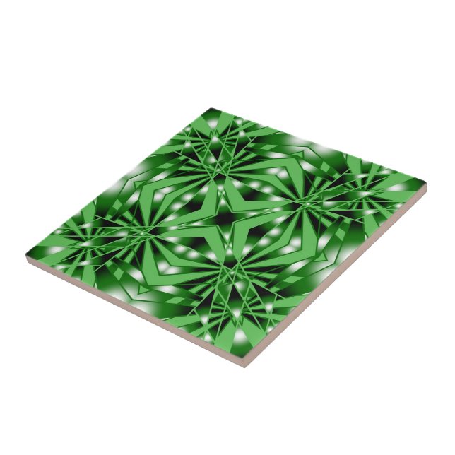 Azulejo Dibujo en perspectiva con gradiente de color verde (Lado)