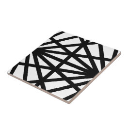 Azulejo Dibujo mecánico moderno en línea en blanco y negro