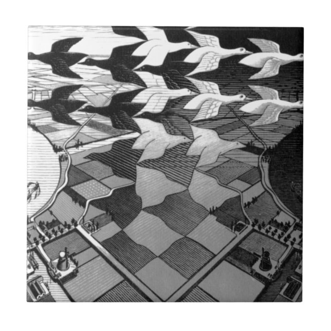 Azulejo Dibujo original famoso "día y noche" (Frente)