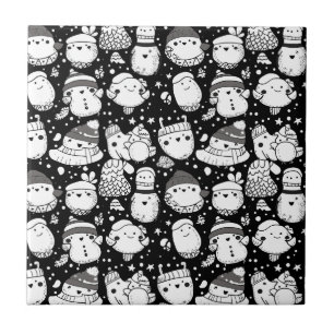 Azulejo Dibujo Patrón de Animal Kawaii Adorable (3)