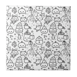 Azulejo Dibujo Patrón Navideño de Invierno Adorable (6)