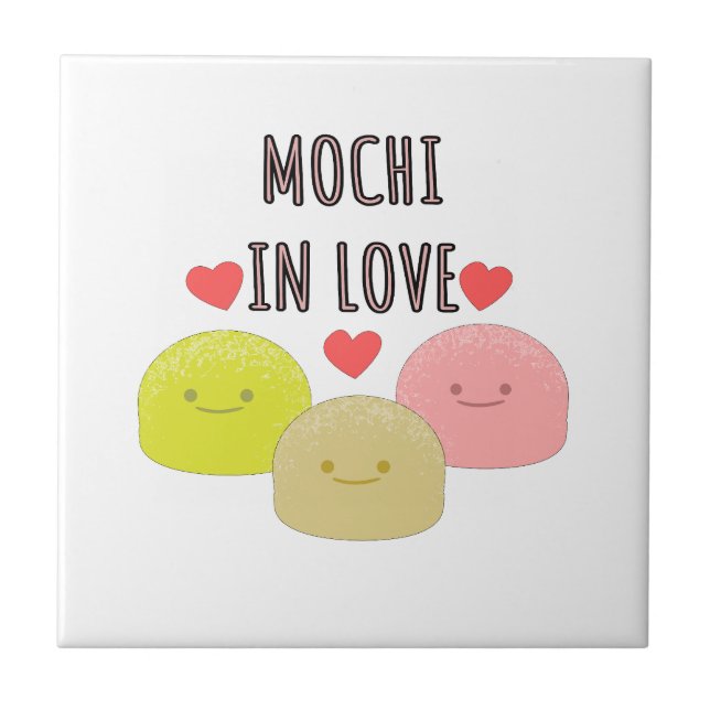 Azulejo Dibujos de Personalizados de Mochi Cute (Frente)