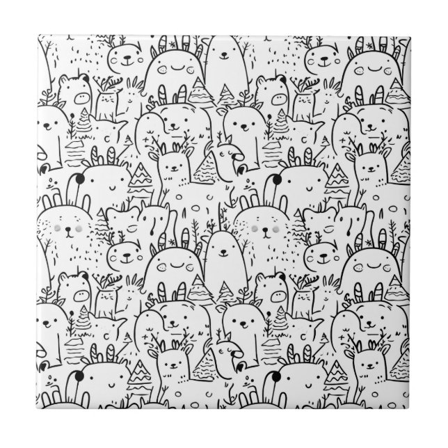 Azulejo Dibujos Kawaii Adorables (2) (Frente)