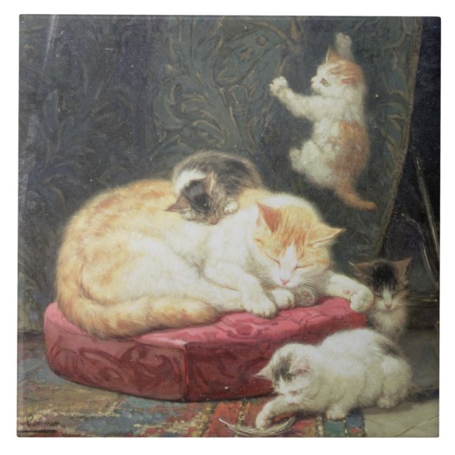 Azulejo Dicha del hogar (aceite en el panel) (Frente)