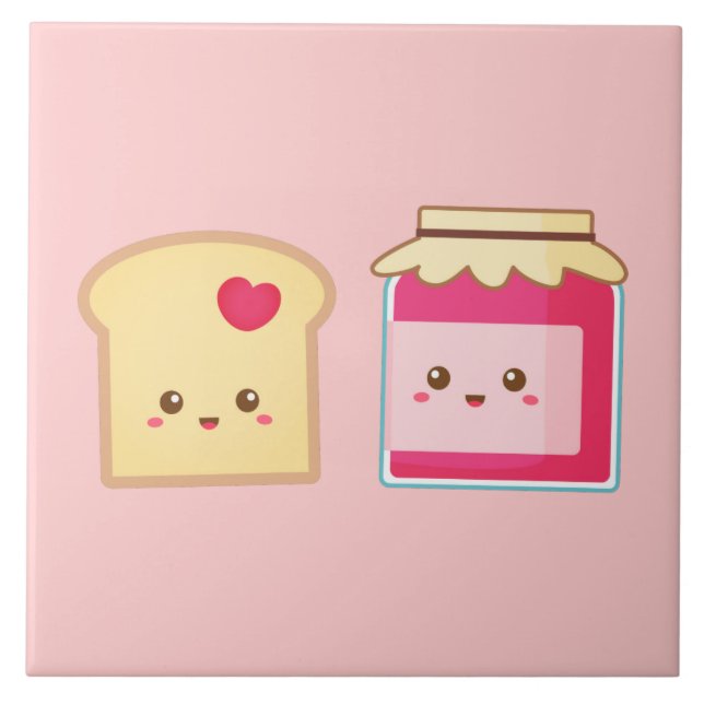 Azulejo Difunde el amor con Tostada y Mermelada Monas (Frente)