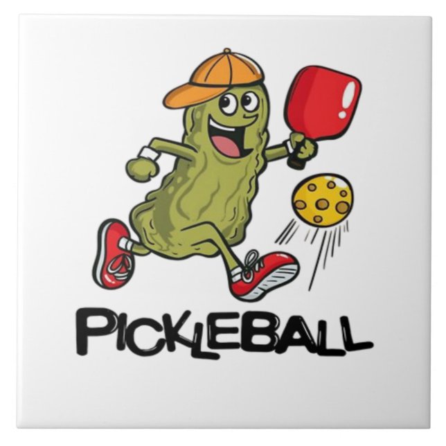 Azulejo Dill funny jugando pickleball  (Frente)
