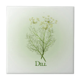 Azulejo Dill Herbal Design Ceramic Tile
