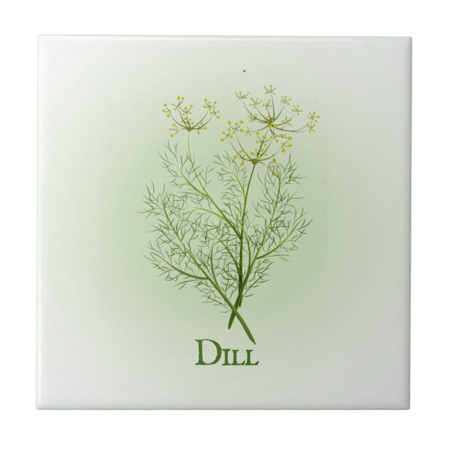 Azulejo Dill Herbal Design Ceramic Tile (Frente)