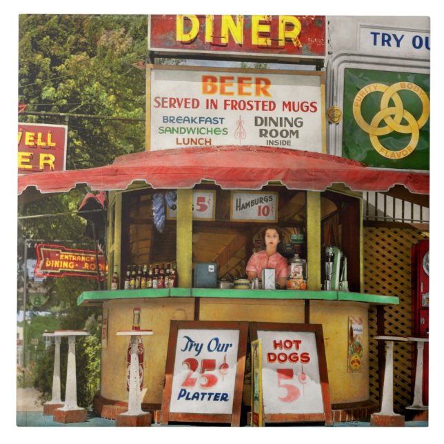 Azulejo Diner - Prueba nuestra bandeja de 25 céntimos 1940 (Frente)