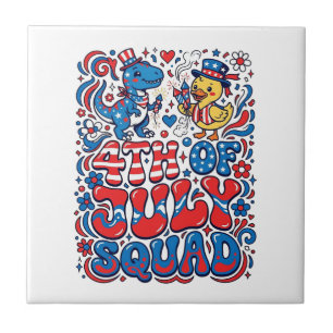 Azulejo Dinosaur Kawaii Patriótico Mejor Padrastro Jamás P