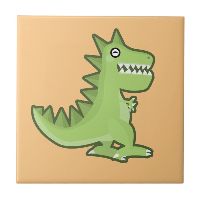 Azulejo Dinosaurio de Kawaii (Frente)