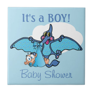 Azulejo Dinosaurio pterodáctilo es un niño Baby Shower