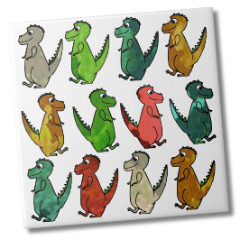 Azulejo Dinosaurios Cute coloridos