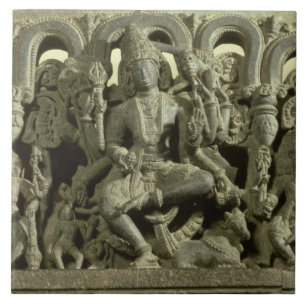 Azulejo Dintel que representa la trinidad: Siva, Brahma y