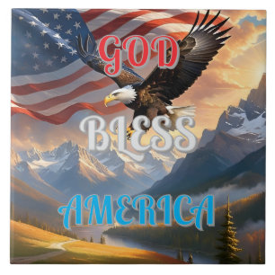 AZULEJO DIOS BENDIGA A ESTADOS UNIDOS