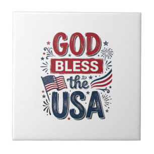 Azulejo Dios bendiga a Estados Unidos Camiseta vintage pat