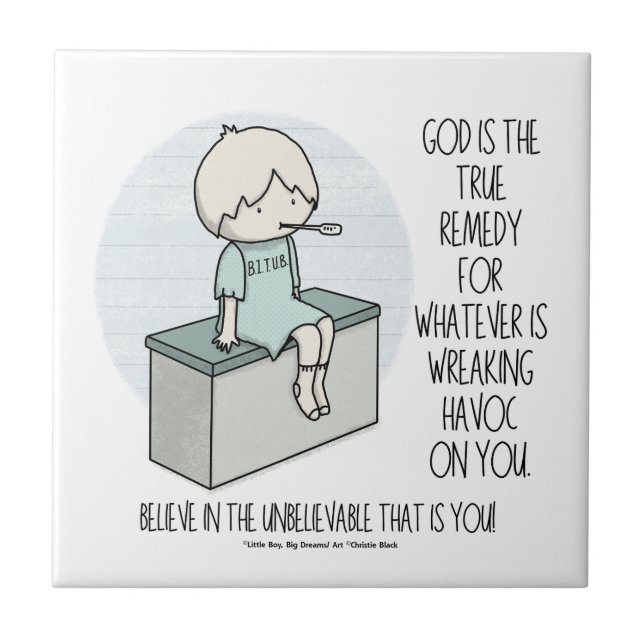 Azulejo Dios es el remedio (Frente)