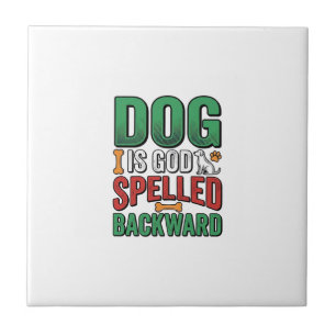 Azulejo Dios es Perro deletreado al revés Diseño de amante