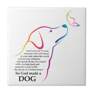 Azulejo Dios hizo un perro