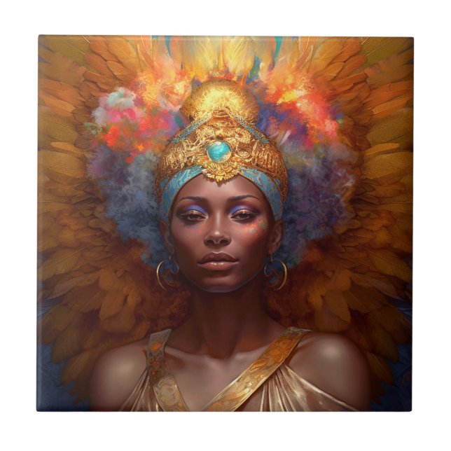 Azulejo Diosa alada Fantasía Arte (Frente)