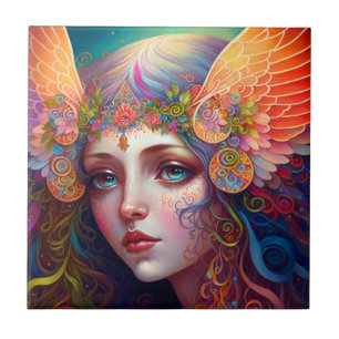 Azulejo Diosa arcoiris Fantasy Art Cerámica Tile