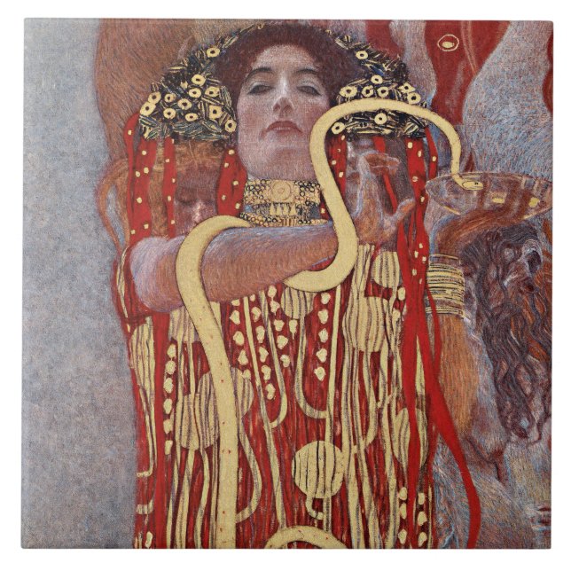 Azulejo Diosa de Salud, Hygieia (Salus), Gustav Klimt (Frente)