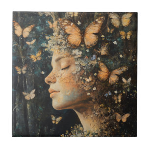 Azulejo Diosa del Bosque Encantado con Mariposas (4)