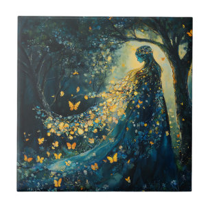 Azulejo Diosa del Bosque Encantado con Mariposas (8)