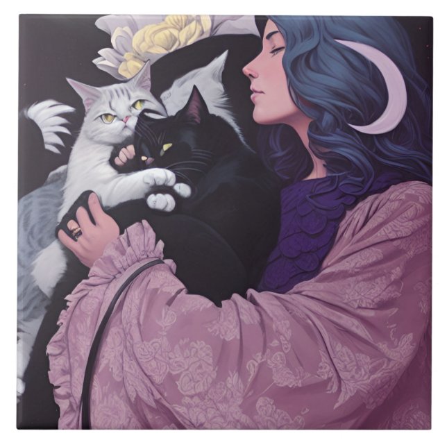 Azulejo Diosa del gato (Frente)